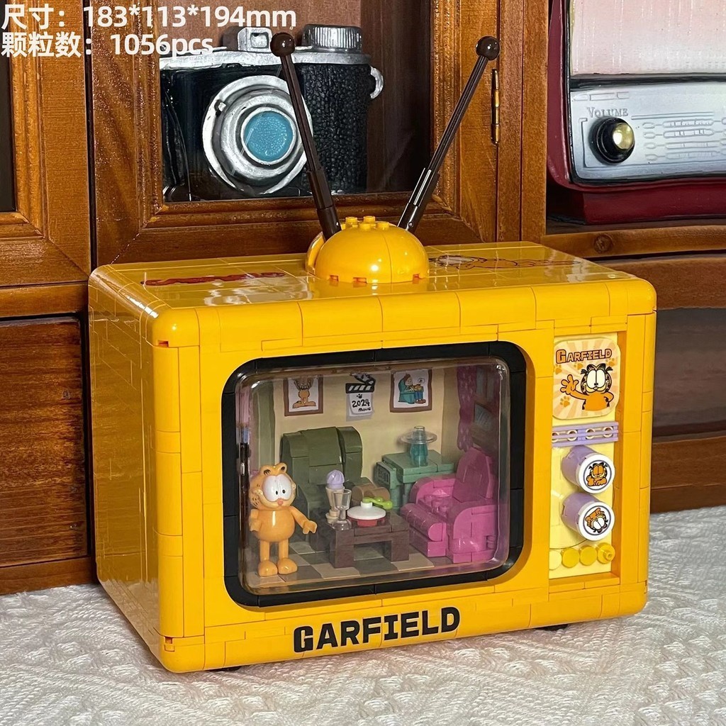 Compatível com Lego Garfield Retro TV Montado Bloco de Construção ...