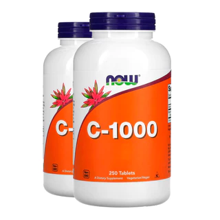 Kit 2x Vitamina C e Rosa Mosqueta Now Foods 250 Tabs Importado/Made in Usa