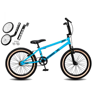 Bicicleta Aro 20 BMX PRO X S1 Faixa Bege V-Brake e Rodinhas