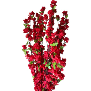 20 Galhos Flor Cerejeira Vermelha Artificial 1,20m Haste