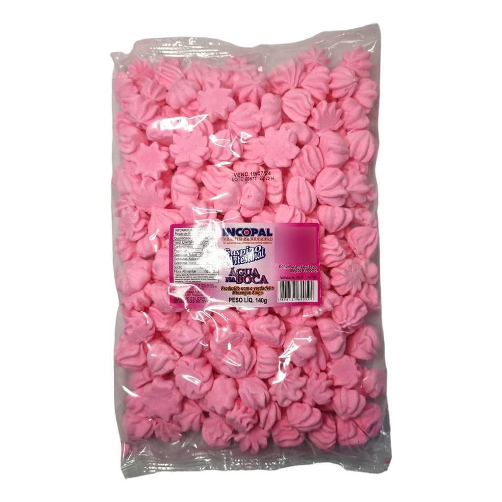 Mini Suspiros Caseiro Água Na Boca Merengue Suíço 140g Rosa | Shopee Brasil
