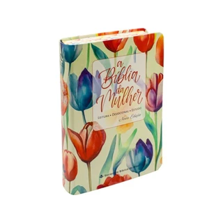Bíblia de Estudo da Mulher | NAA | Leitura Devocional Estudo | Tulipa Laranja em Oferta na Shopee