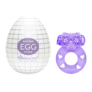 Kit Masturbador Masculino Egg Spider + Anel Peniano C/ Vibro