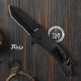 Canivete Em Aço Inox All Black Semi Automático Abertura Assistida Caça Pesca Trilha Afiado Taue KC23