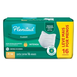 Roupa Intima Plenitud Classic P/M 16 Unidades