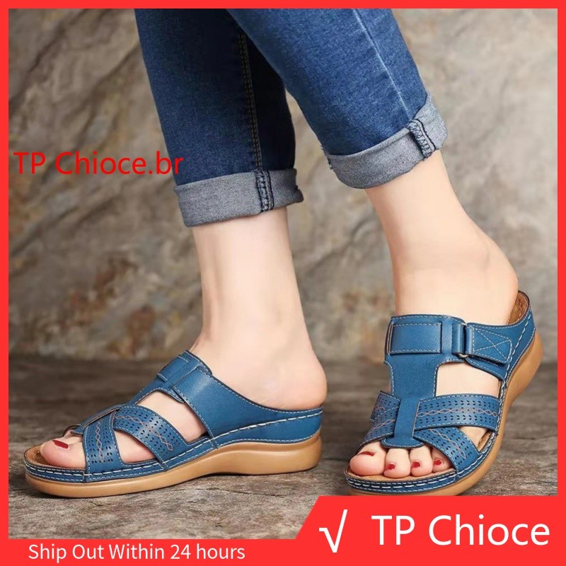 Sandálias ortopédicas femininas Slip On Open Toe 6638 VMDJ