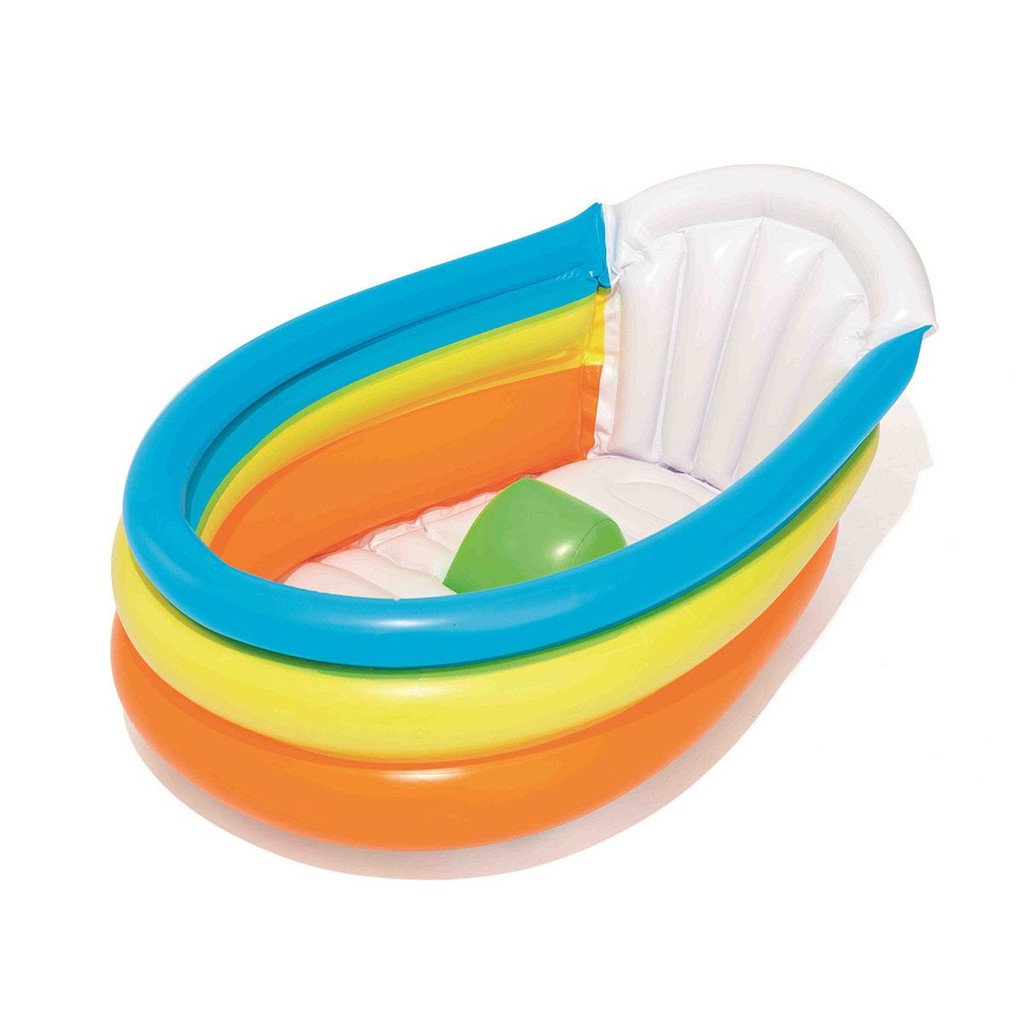 Banheira Inflável Para Bebe Com Apoio + Termômetro Bestway | Shopee Brasil
