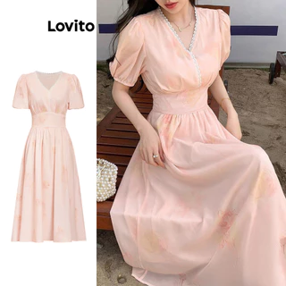 Lovito Vestido Boho Simples de Renda para Mulheres L100MD232