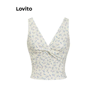 Lovito Elegante Ditsy Floral Flores Padrão Regata para Mulheres L99ED633