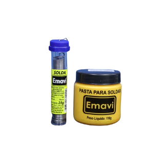 Kit Pasta + Tubo Estanho Para Solda Emavi