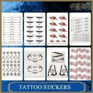 JUJUTSU KAISEN Tatuagens Adesivos Ferramentas De Cosplay Itadori Yuji Gojo Satoru Nobara Toge Suguru Rosto Tatuagem Adesivo Aparelhos