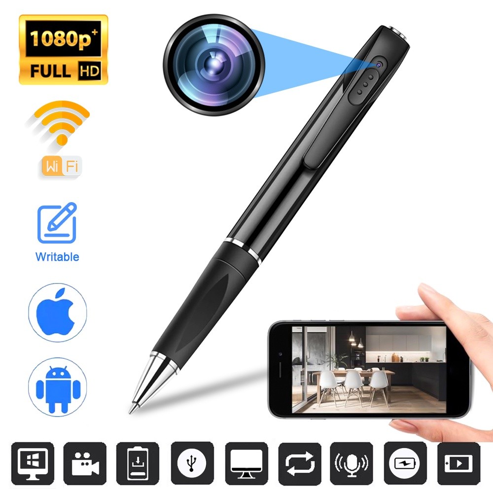 1080p HD WiFi Mini Câmera Secreta Caneta Wearable Portátil Dv Dvr Micro ...