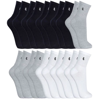 Kit com 10 Pares de Meias Cano Médio Algodão Lupo