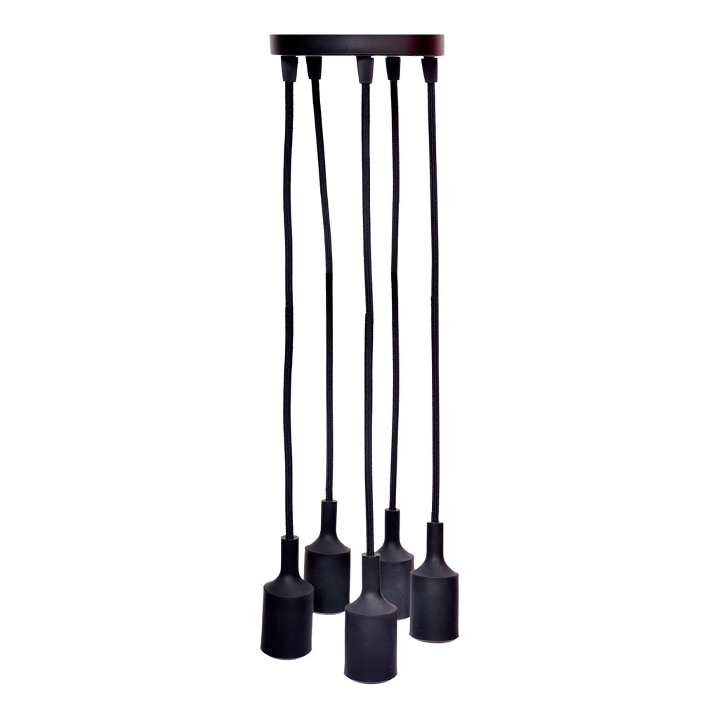 Luminaria Pendente de Teto Benjamin 5xE27 Preto Fosco Avant