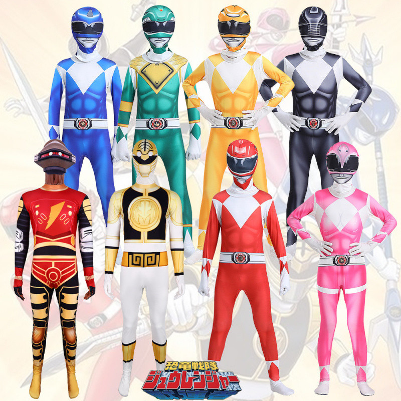 Power Rangers Cosplay Traje Collants Desempenho Uniforme De Halloween ...
