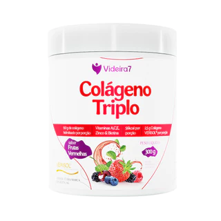 Colágeno Triplo + Vitaminas e Minerais – Frutas Vermelhas 300g em Oferta na Shopee
