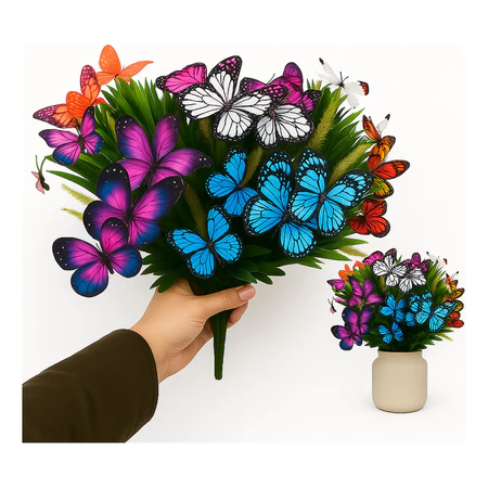 Buquê Borboletas 40cm Decoração Floral Colorida Jardim Casa