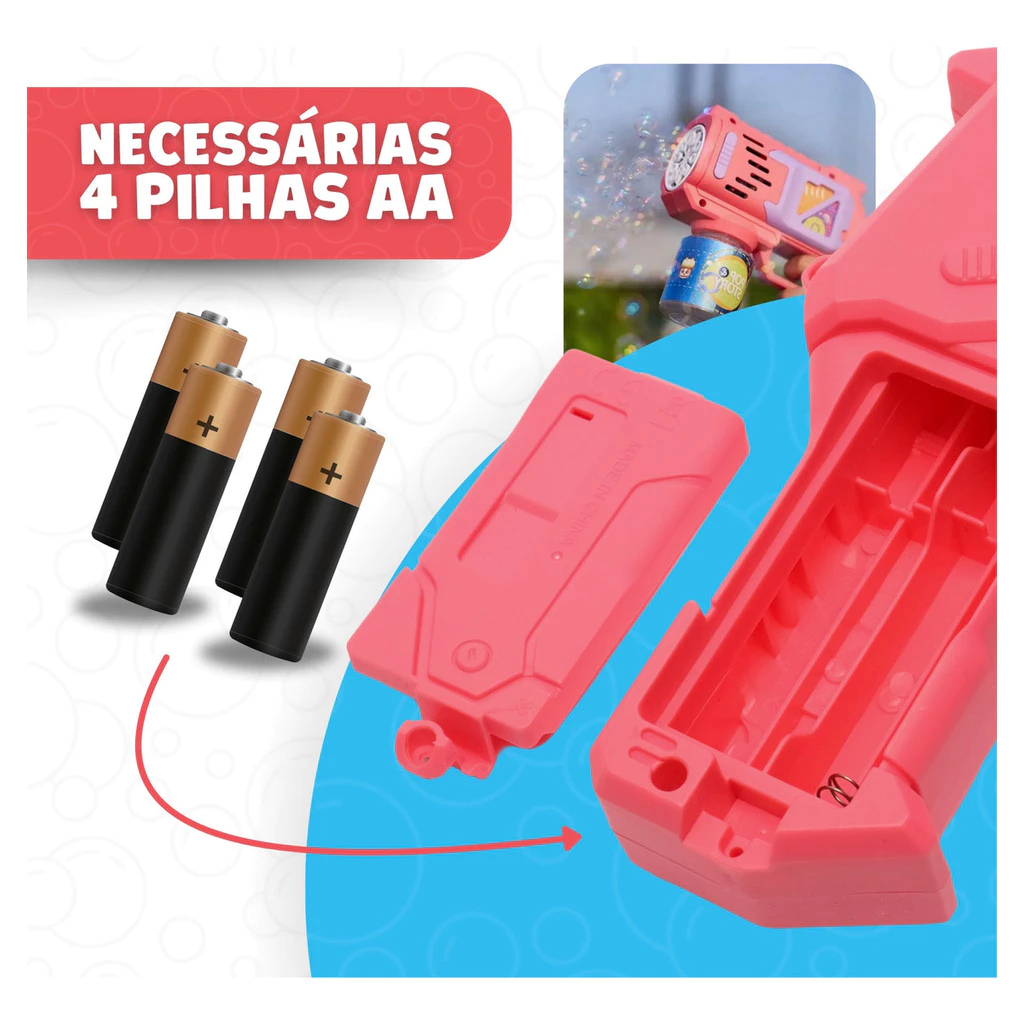 Lança Bolhas de Sabão com Luz: Brinquedo Infantil Interativo que Encanta, Diverte e Vira o Destaque das Brincadeiras