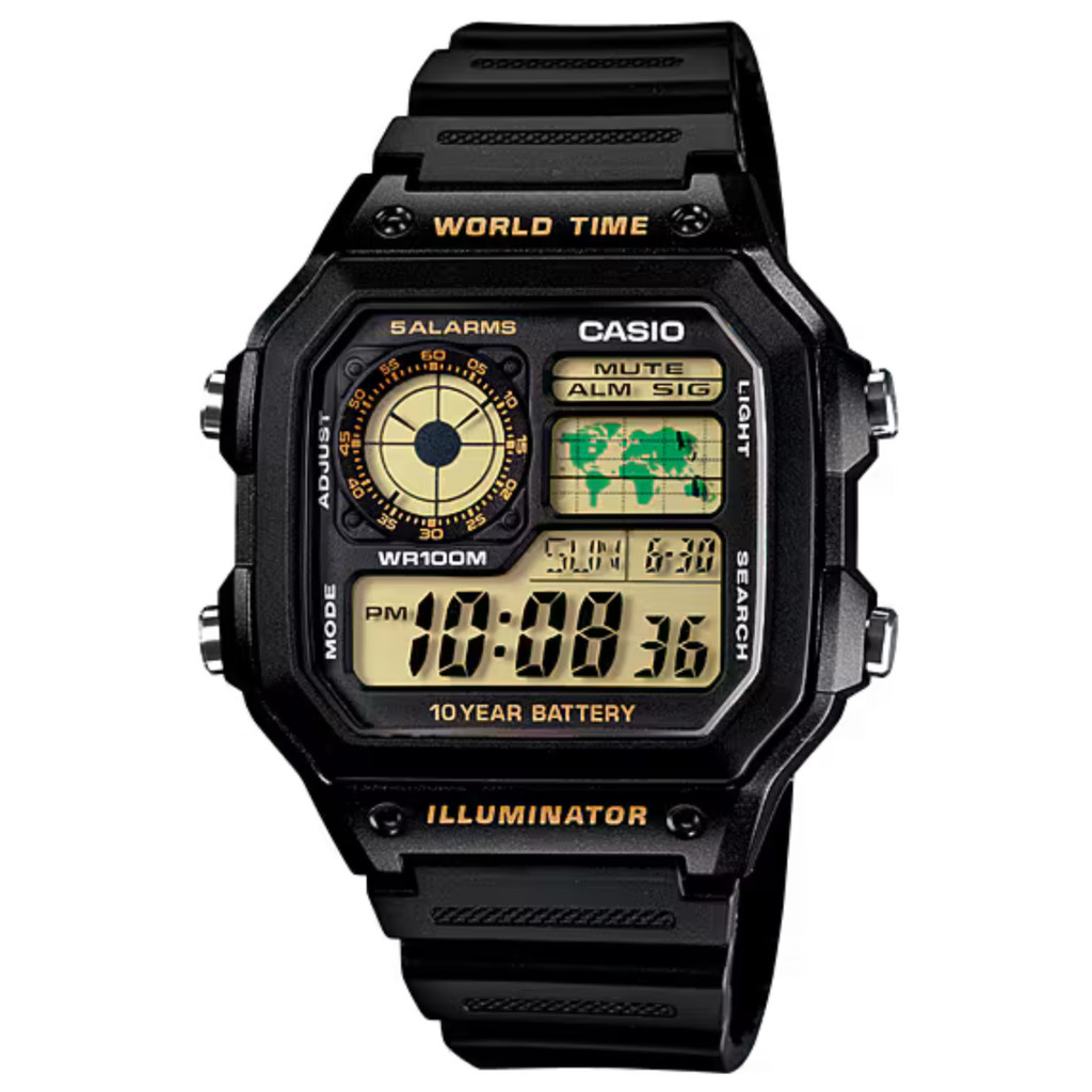 Casio Orologio Con Batteria Da 10 Anni – Resistente 100m, Luce LED, Cronometro, Allarmi – Diametro 44,75 Mm