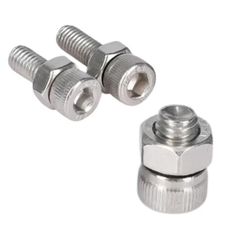 Kit Parafuso Allen Cilind. c/ Porca Inox 304 M3 x 10- 50 Pçs