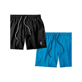 KIT 02 Shorts Mauricinho Praia Tactel Elastano Básico liso