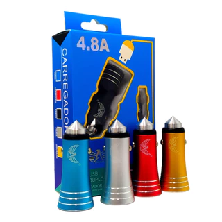 Carregador Veicular TipoC USBC Turbo 4.8A Carregador de carro 2 USB Altomex