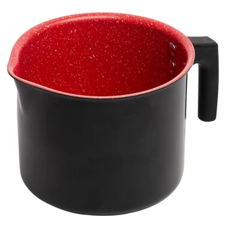 Leiteira de Indução Revestimento Antiaderente Cerâmica Preto e Vermelho 1,7L - Lyor em Oferta na Shopee