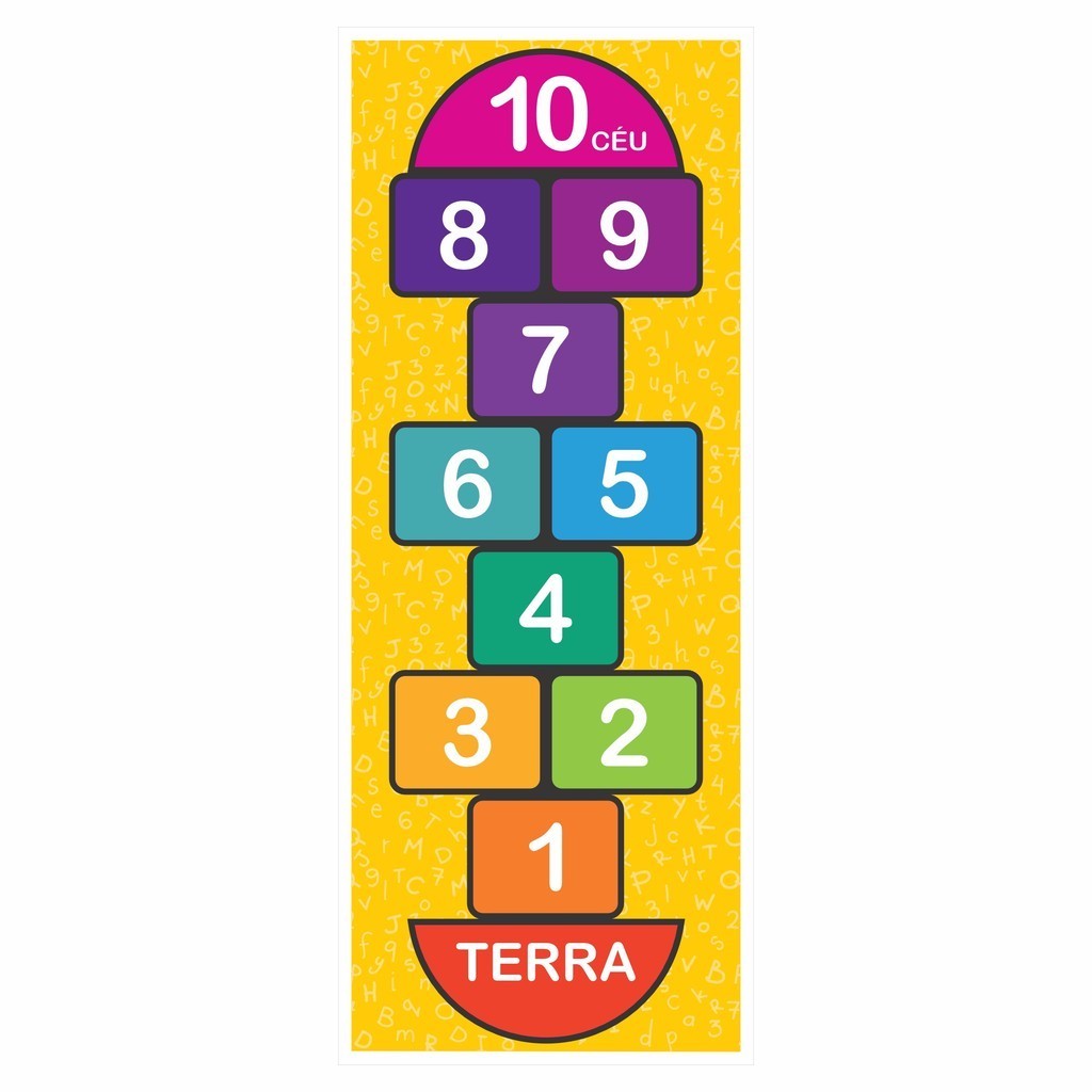 Amarelinha Jogo Infantil Brincadeira Pedagógica Educativa Atividade ...