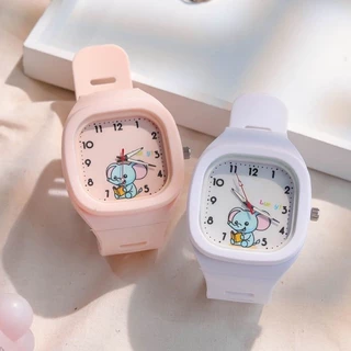 【 Ready Stock 】 Student Relógio De Personalidade De Casal De Moda Quadrado Ins Cute Small Fresh Unicorn Girl Quartz Relógios