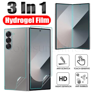 Protetor De Tela De Cobertura Total-Para Samsung Galaxy Z Fold 6 5-Película Protetora Interna + Externa + Traseira-TPU Macia , HD Transparente , Anti-Riscos Hidrogel 3 Em 1