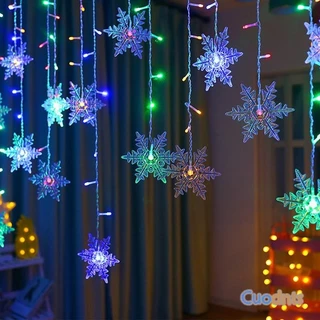 4M Flocos De Neve De Natal Luzes De Cortina De Fada Piscando À Prova D'água Para Festa Decoração