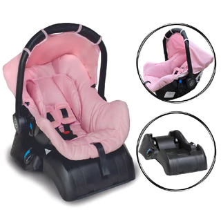Bebê Conforto com Base Cadeirinha Infantil Rosa Galzerano