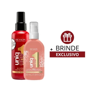 Kit Uniq One All In One Leave In 150ml - Vermelho + Uniq One All In One Curls Treatment 230ml + Brinde Exclusivo
