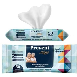 Pacotes Toalhas umedecidas Lenços Adulto Prevent Wipes 50 unidades Geriátrica