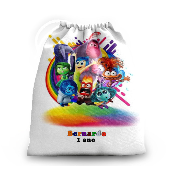 10 sacolinhas personalizada tecido DIVERTIDAMENTE lembrancinhas de festa de aniversario 30cmx20cm