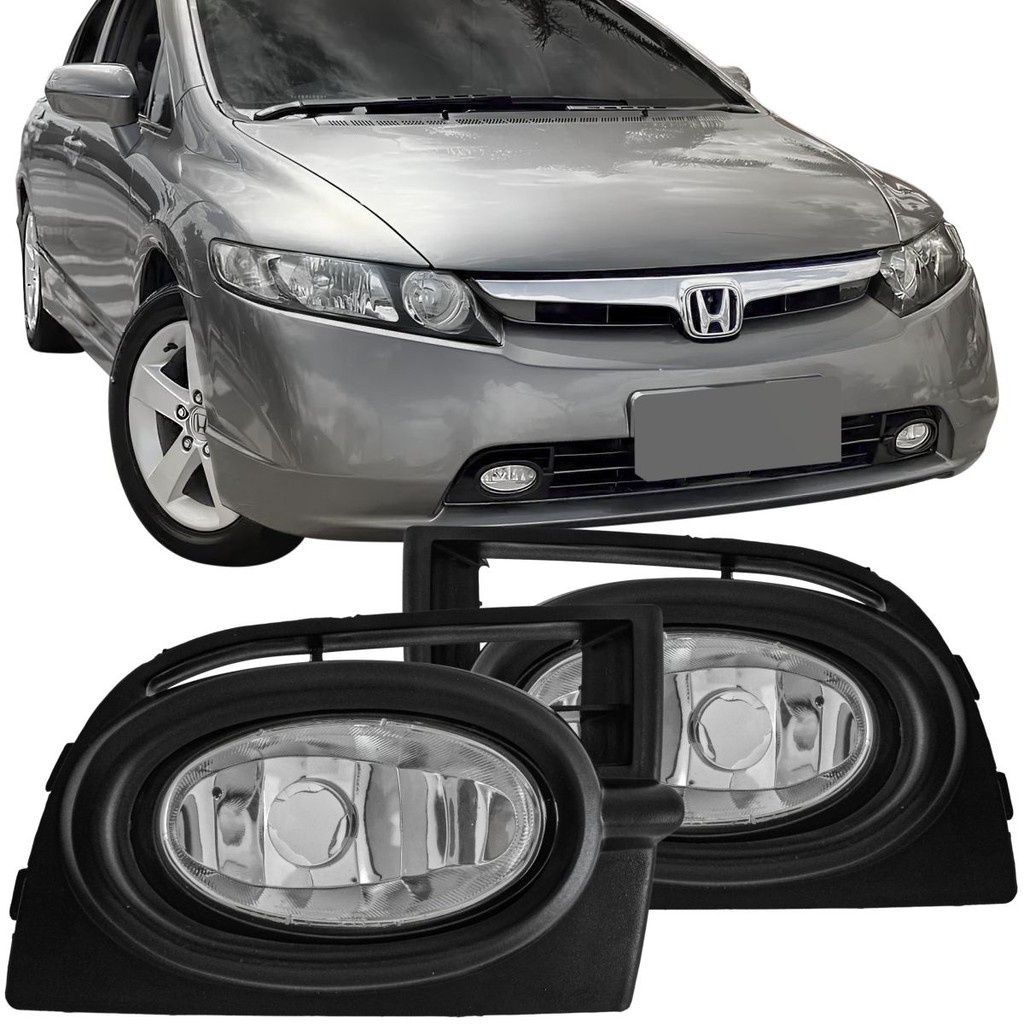 Par Farol de Milha Auxiliar Neblina Honda New Civic 2006 2007 2008 ...