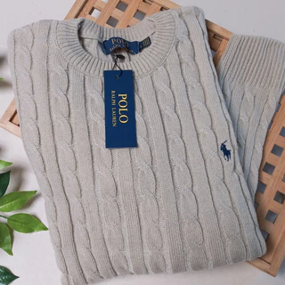 Blusa Tricot Masculina Sueter Gola Careca com Detalhes Moda Inverno