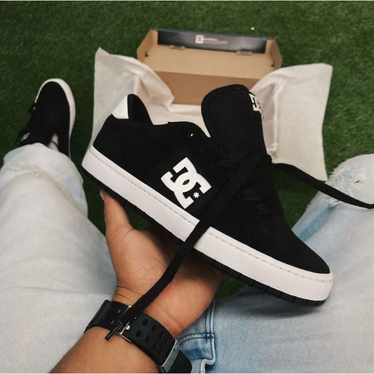 Tênis Skatista DC Shoes ANVIL Preto Sola Branca Casual Confortável Leve Durável Promoção Masculino & Feminino Queima de Estoque !