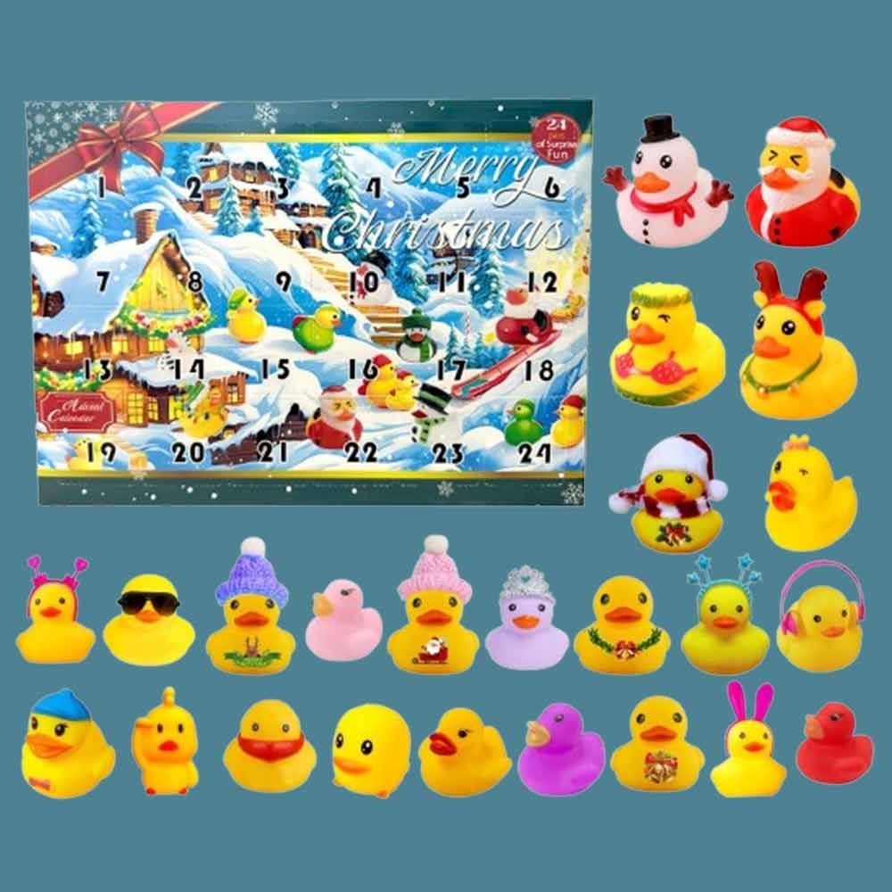 Christmas Blind Box Decoration Props Cute Rubber Duck Advent Calendar