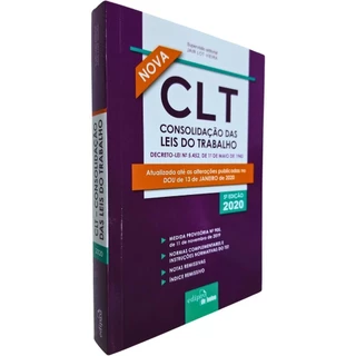 Livro Físico Mini Nova CLT Consolidação das Leis do Trabalho 5ª Edição Supervisão Editorial Jair Lot Vieira