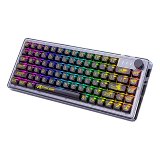 Teclado Mecânico Semi Transparente Iluminação Rgb Attack Shark Switch Branco K75