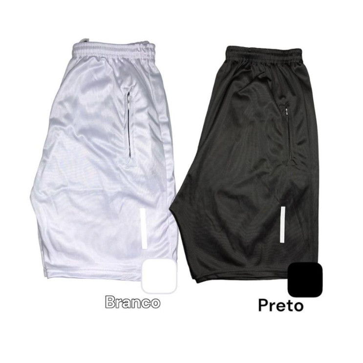 Kit 2 Shorts Bermuda Dry Fit Esportiva Treino Com Ziper no Bolso