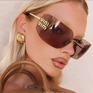 Sexy Feminino MIU Modelo Novo Y2K Óculos De Sol Sem Moldura Design Marca Luxo Lazer Ao Ar Livre Moda UV400