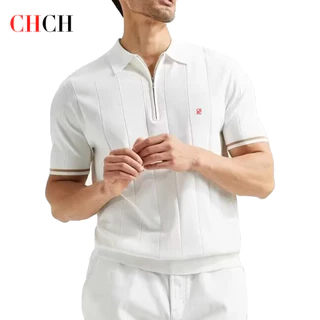CHCH Suéter Masculino De Manga Curta Polo Casual De Negócios