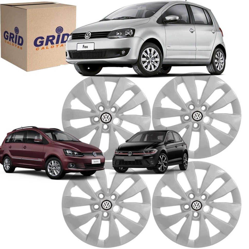 Jogo 4 Calota Fox SpaceFox Polo 2015 Aro 15 Polegadas 5 Furos Grid ...