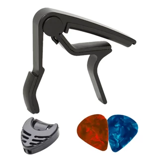 Capotraste Pestana Braçadeira Violão Guitarra Ukulele + Porta Palhetas+ 2 Palhetas NV em Oferta na Shopee