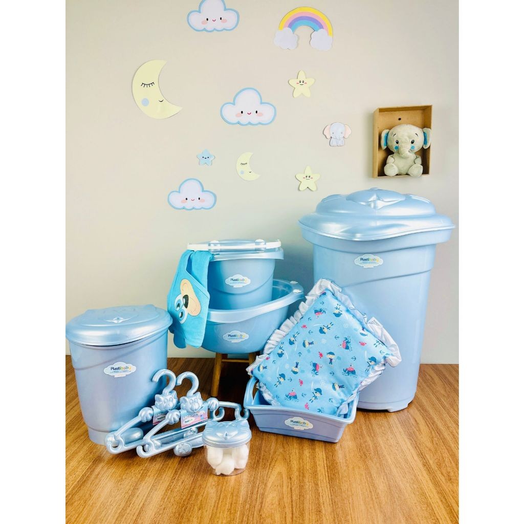Kit Quarto Completo Baby c/ 10 Itens para o Enxoval do Bebê Cesto de ...