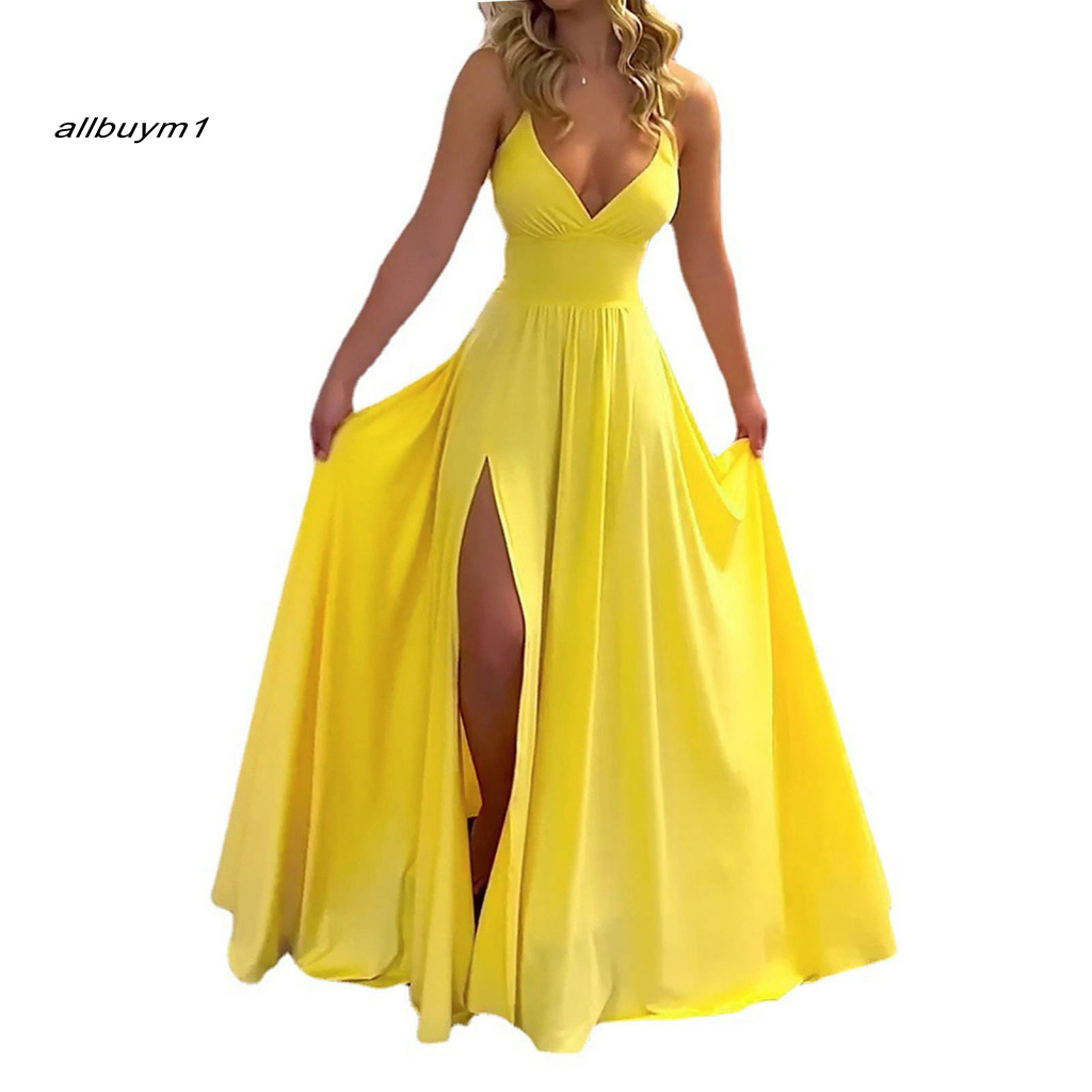 V-neck Off shoulder Maxi Dress with Pockets Pool