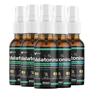 KIT 5 MELATONINA SUBLINGUAL SPRAY GOTAS 30ml MUWIZ