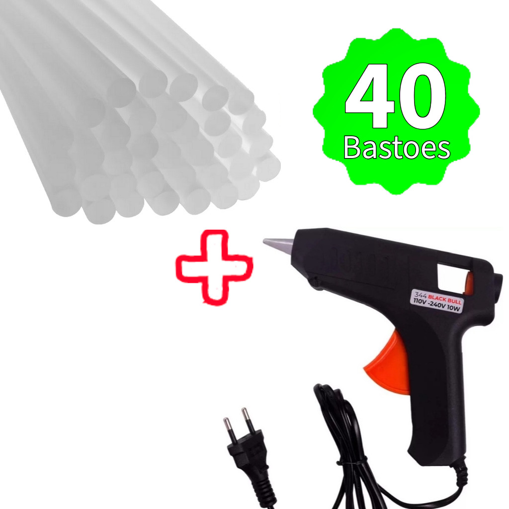 Pistola de Cola Quente Bivolt 10W com Bastões
